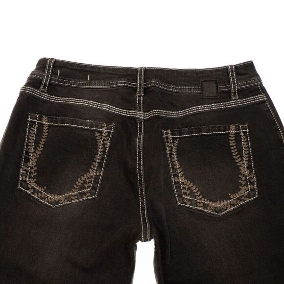 Jag Jeans Womens Size 30 Black Charcoal Mid Rise Bootleg Altered Measure 30x28.5 - Picture 4 of 10